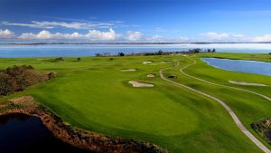 Golf course next to the ocean