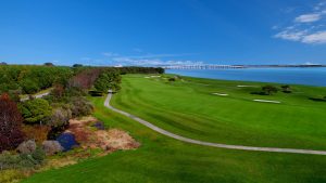 Golf course next to the water