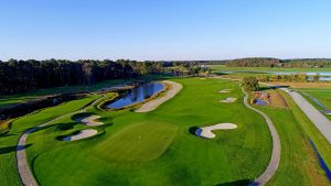 A golf course and its surroundings